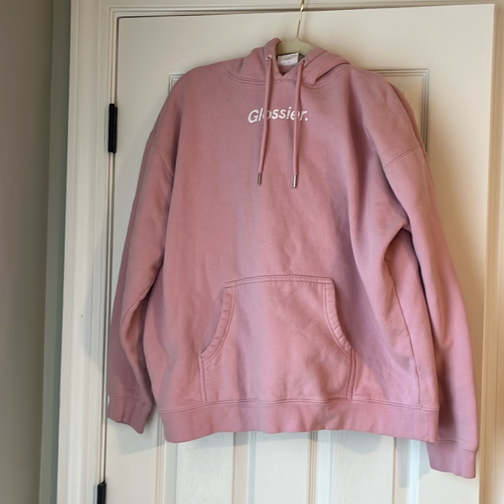 Glossier pink oversized sweatshirt